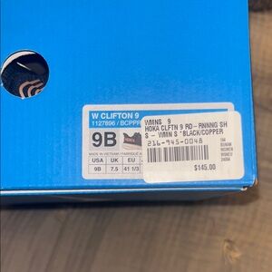 Hoka Clifton 9 Women's Shoes - Black and Copper. New